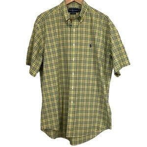 Vintage 90’s Ralph Lauren Blake Fit Yellow & Blue Plaid Shirt Size Large